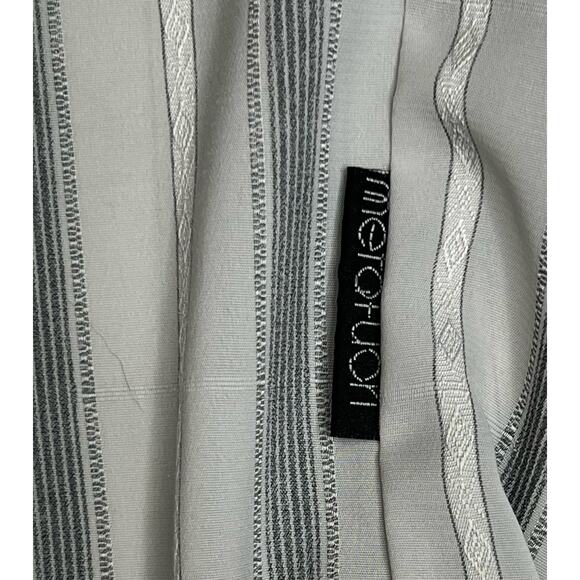 Metafuori New York 3XL Mens Shirt Gray Stripe Button Up Short Sleeve Poly Retro - Picture 7 of 11